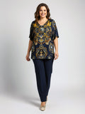Baroque Mandala Bat Sleeve Top