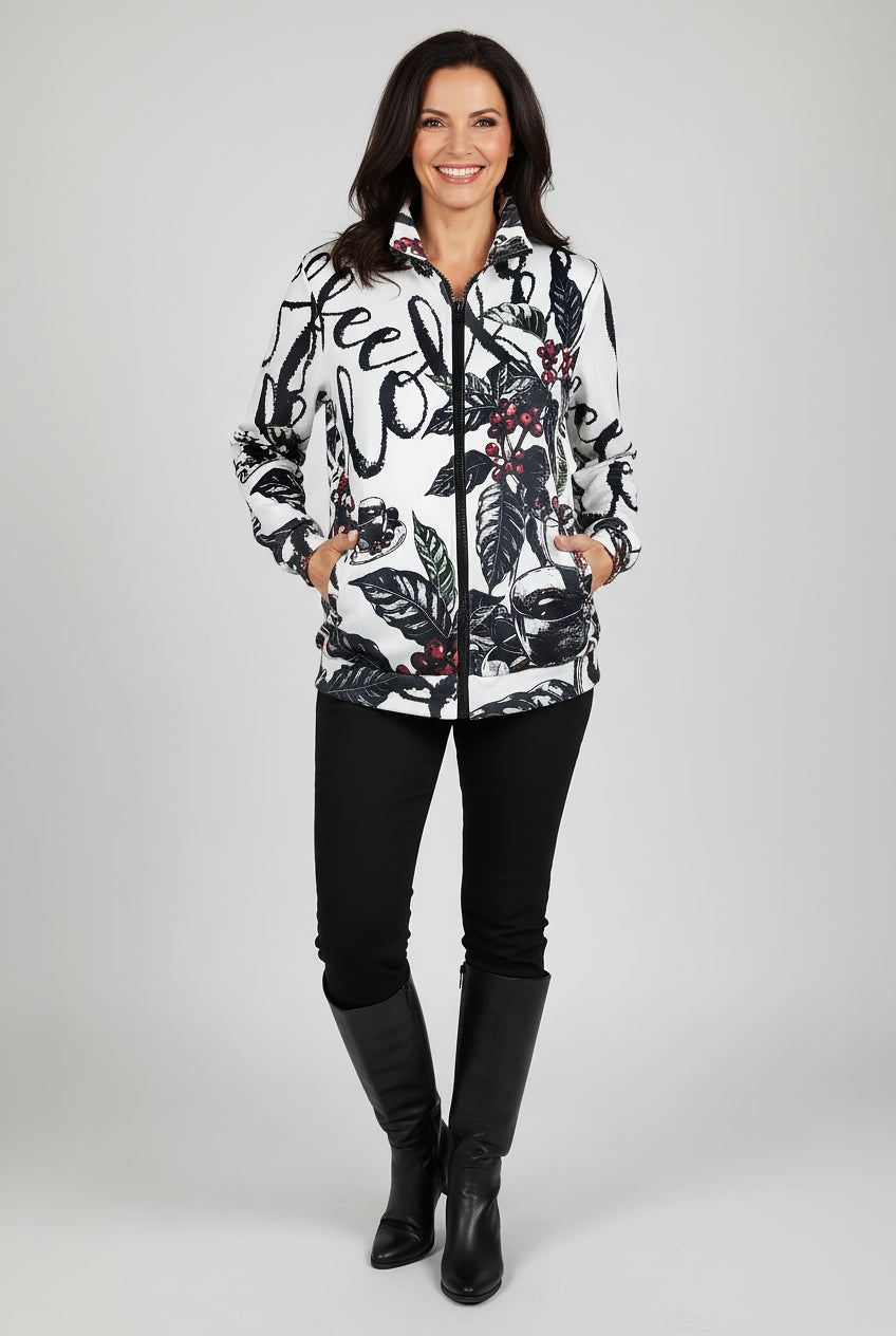 The Coffee Jacket — Warm Fleece Zipper Jacket with Pockets
