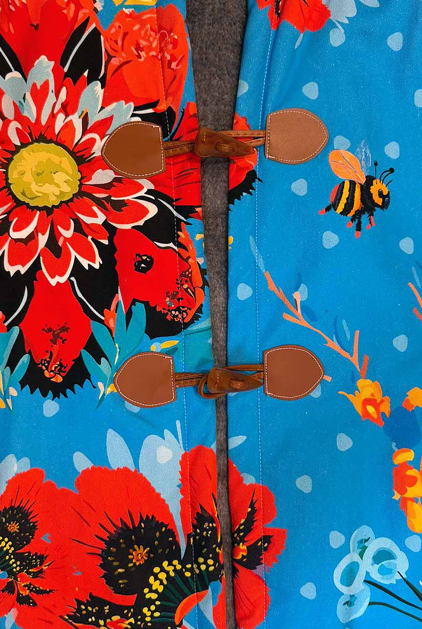 Floral Bee Cotton & Fleece Coat