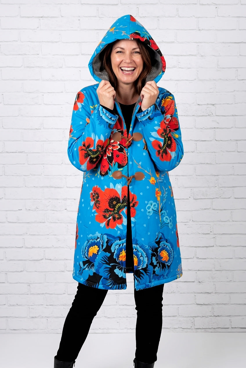 Floral Bee Cotton & Fleece Coat