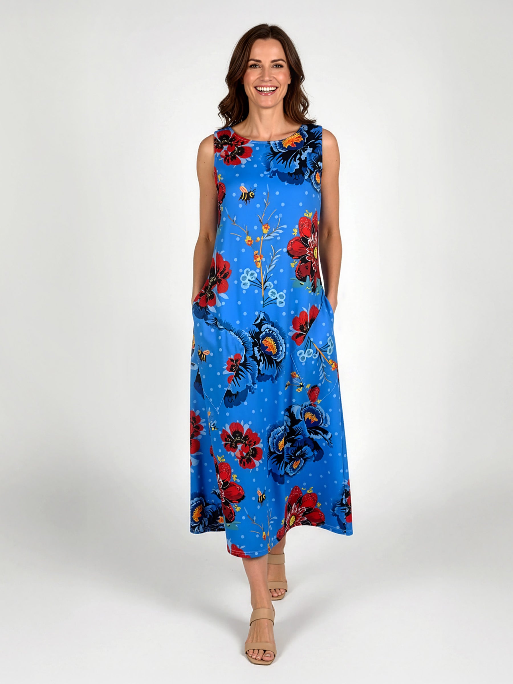 Honeybee Garden A-Line Midi Dress