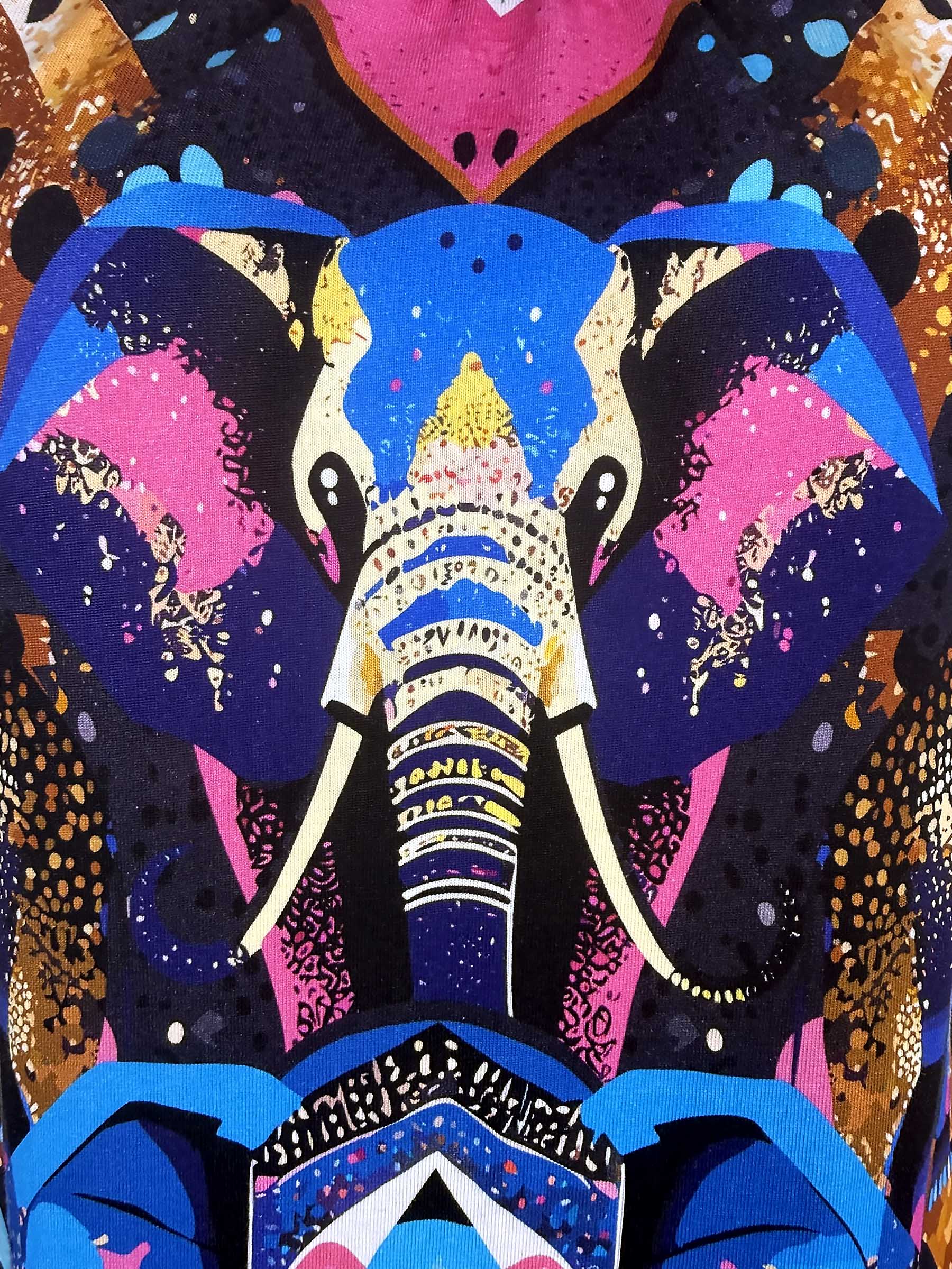 Lucky Elephants Cotton Mini Dress