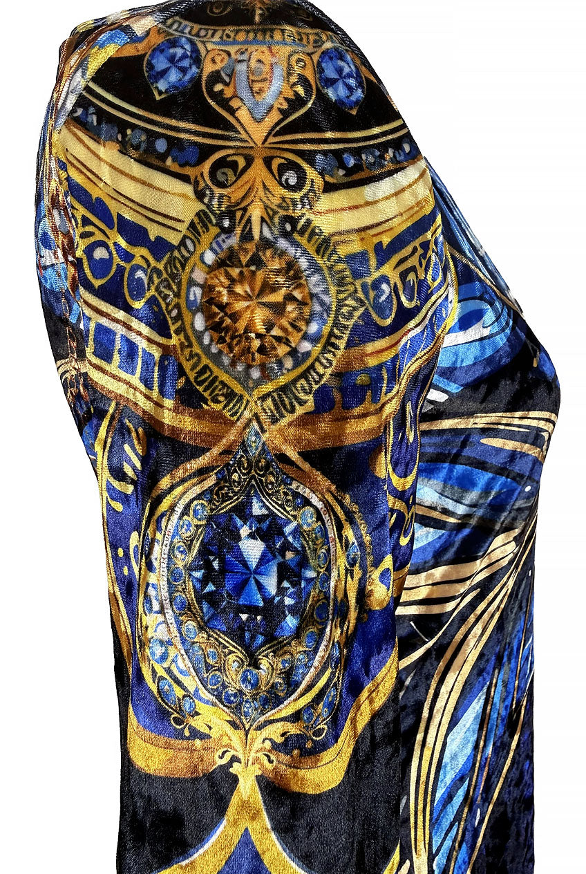 Midnight Mandala Velvet Maxi Dress