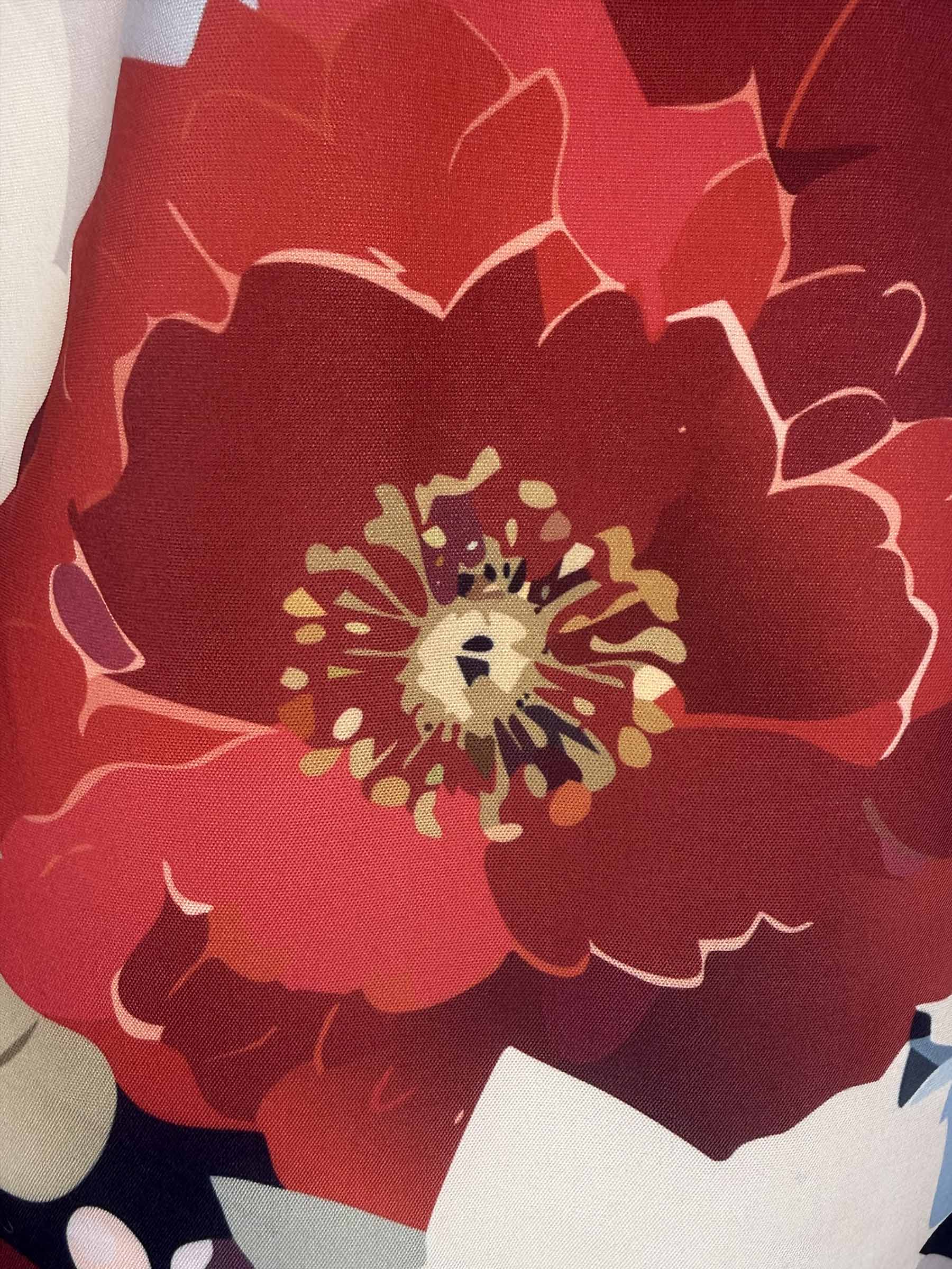 Passion Red Peony Flower Vest